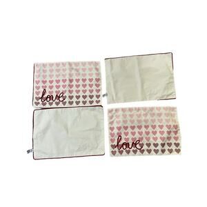 Nicole Miller Home 19" Ombre Heart Embroidered Love Placemats Kitchen Set of 4
